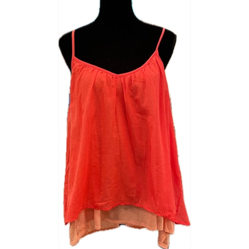 Anthropologie Stark X coral/pink layered cotton flowy top. (JJ164)